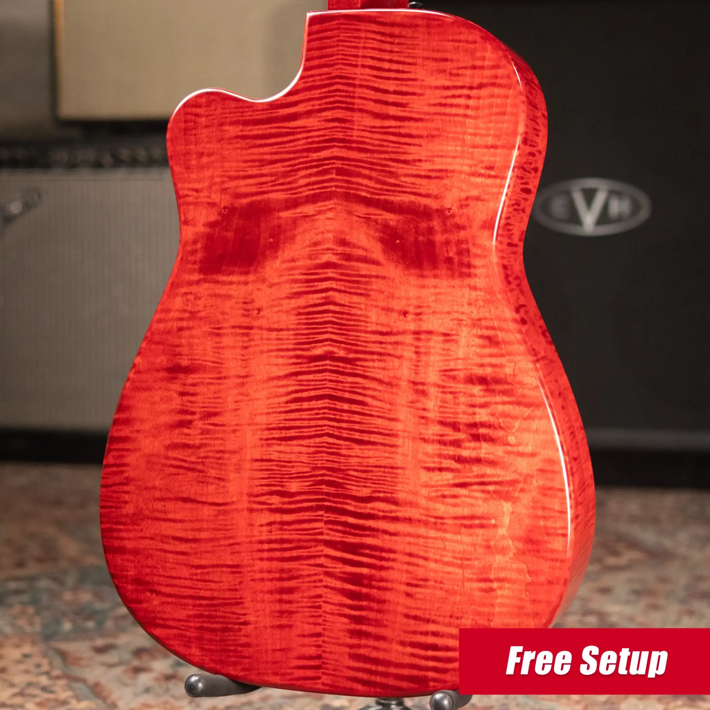 Beard Trailhead E RN Acoustic/Electric Resonator - Scarlet Satin with Hardshell Case