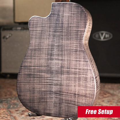 Beard Trailhead E RN Cutaway Acoustic Resonator - Black Ice Curly Maple with Hardshell Case