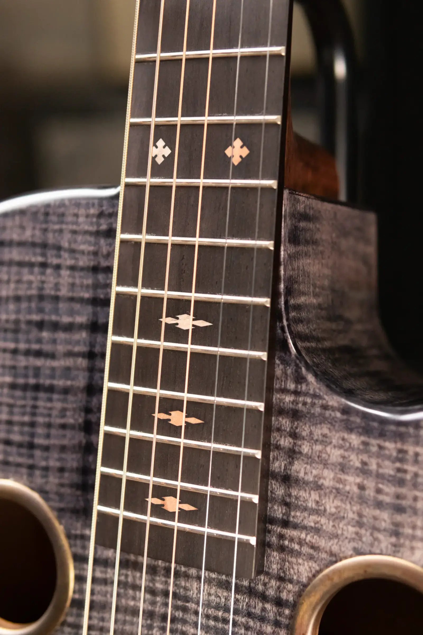 Beard Trailhead E RN Cutaway Acoustic Resonator - Black Ice Curly Maple with Hardshell Case