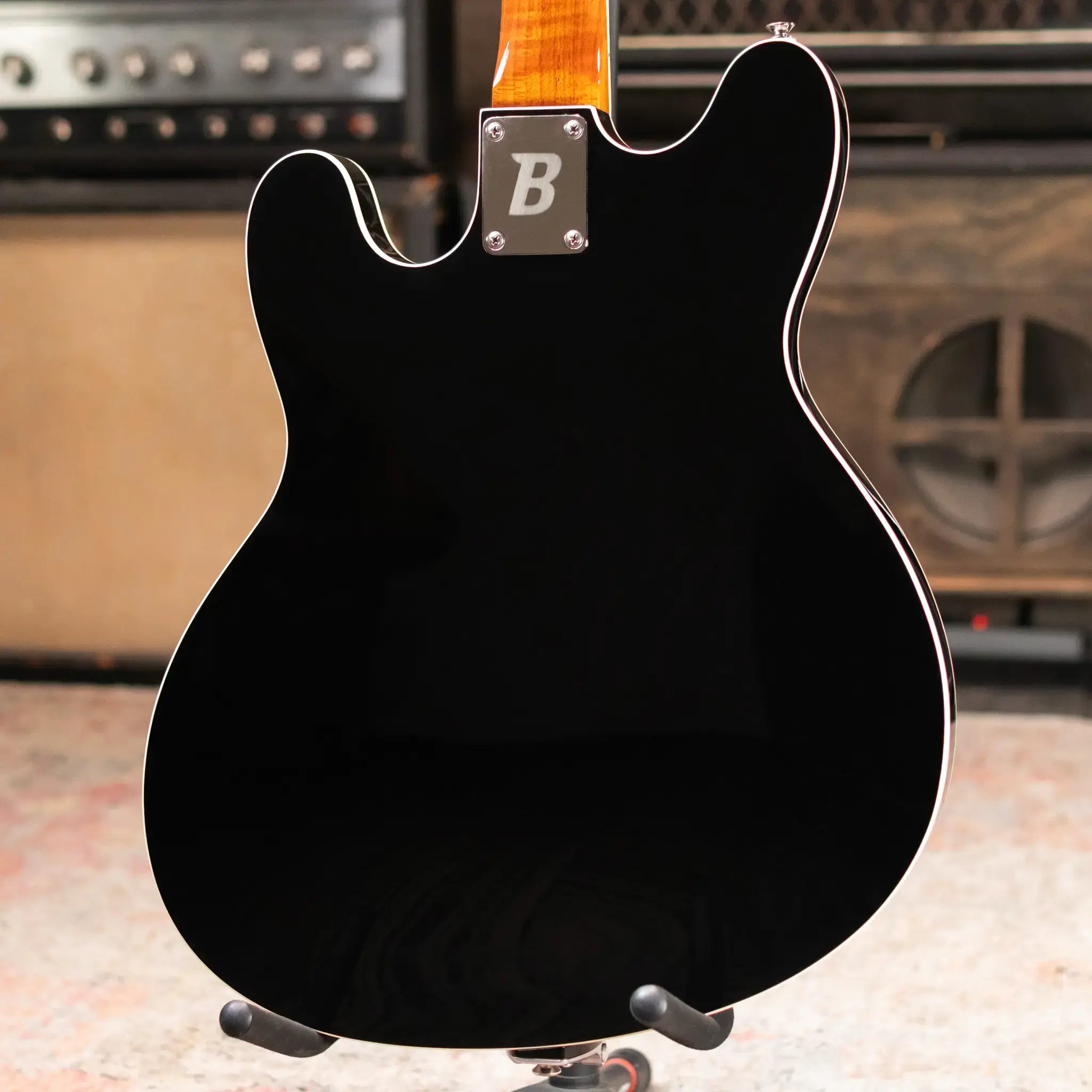 BilT Volare Custom Semi-Hollowbody Electric Guitar - Black with Hardshell Case - Used