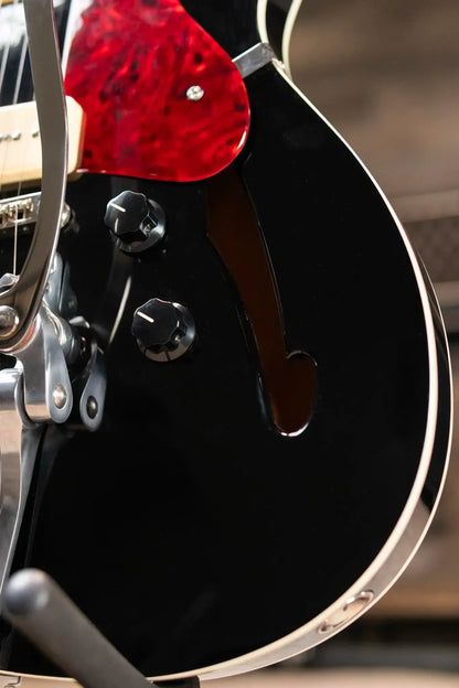 BilT Volare Custom Semi-Hollowbody Electric Guitar - Black with Hardshell Case - Used