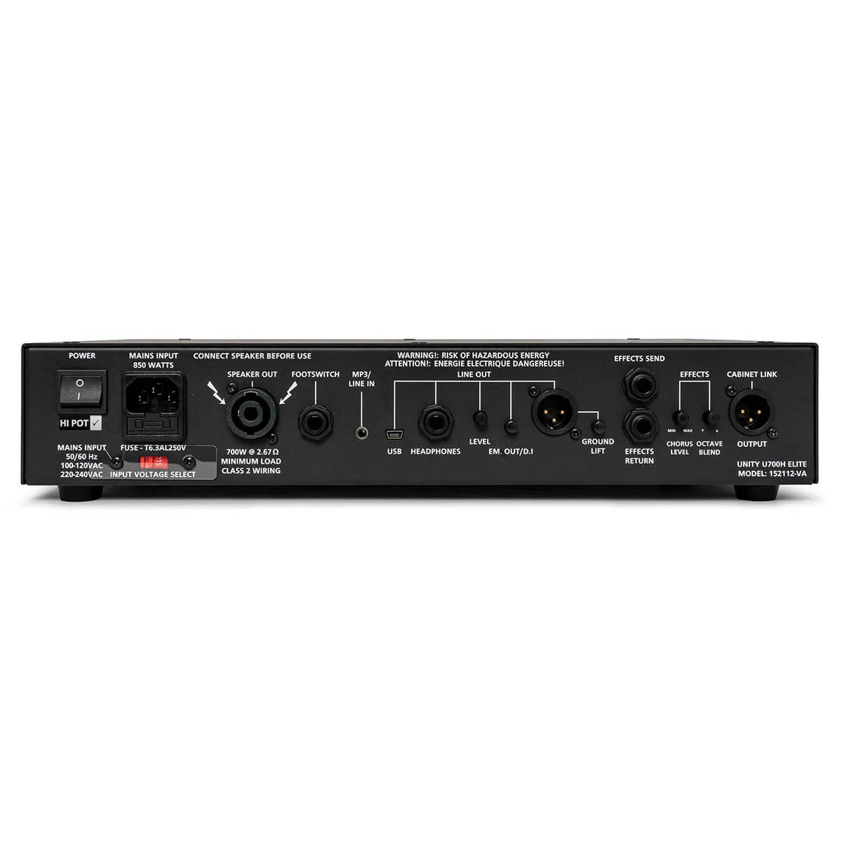 Blackstar U700 Unity Elite 700-Watt Bass Amplifier Head