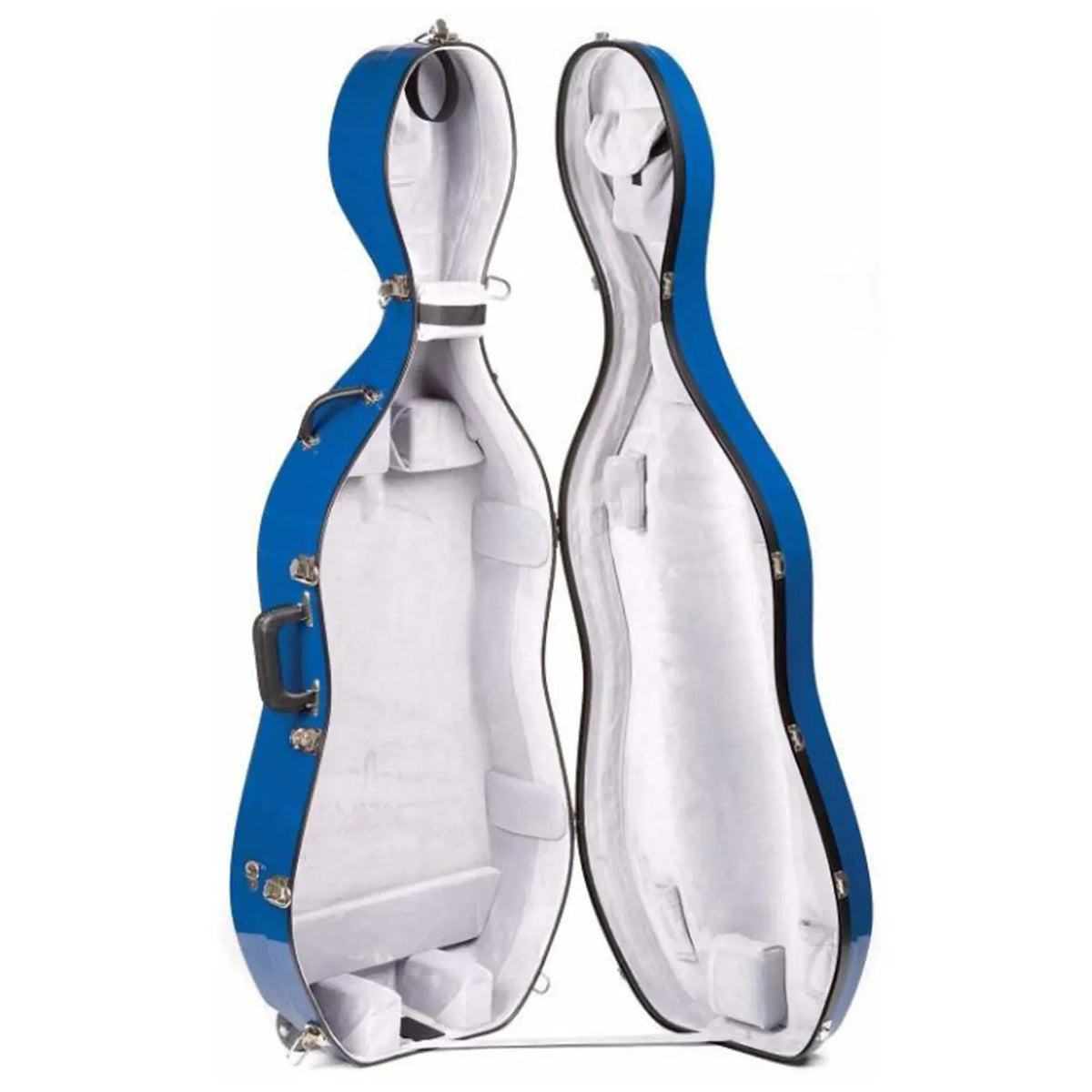 Bobelock Fiberglass Suspension Cello Case With Wheels - 4/4 - Blue/Gray