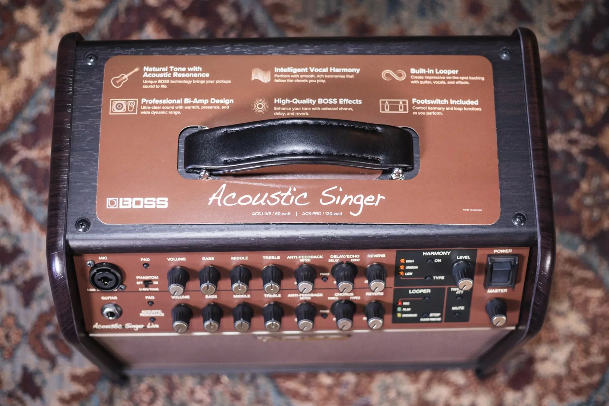 Boss Acoustic Singer Live 60-watt Bi-amp Acoustic Combo Amplifier with FX