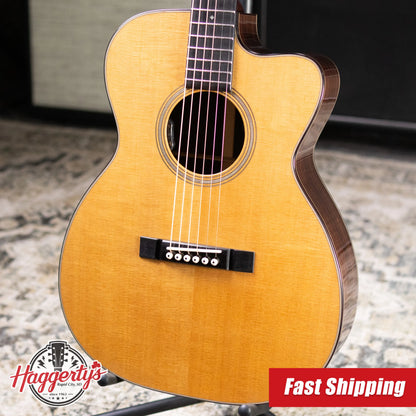 Bourgeios OMCE/DE Soloist Downeast Series Acoustic/Electric Guitar - Thermo-Cured Sitka Spruce/Indian Rosewood with Hardshell Case