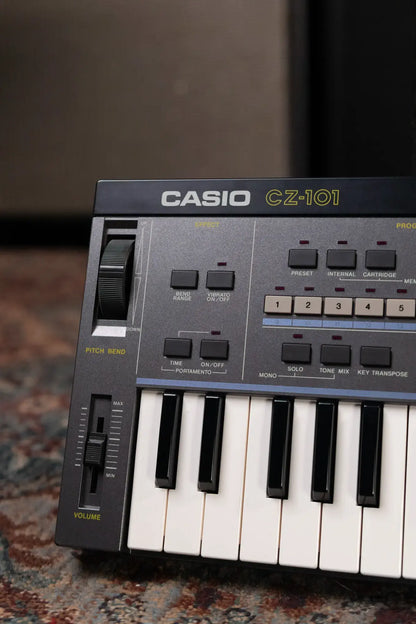 Casio CZ-101 49-Key Synthesizer with Memory Cartridge, Manuals and Hardshell Case - Used