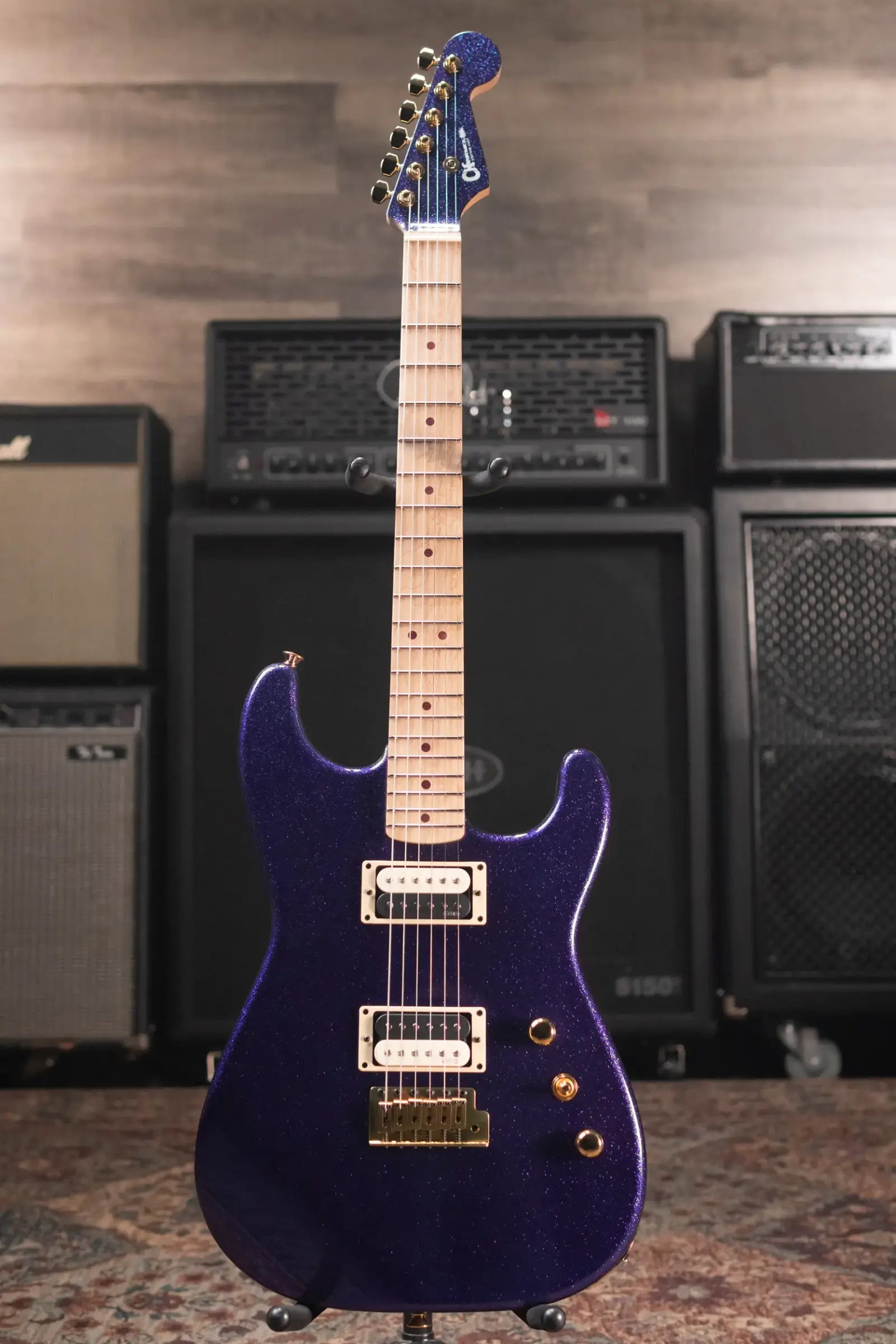 Charvel Custom Shop SD 2H CT Electric Guitar - Purple Sparkle with Hardshell Case