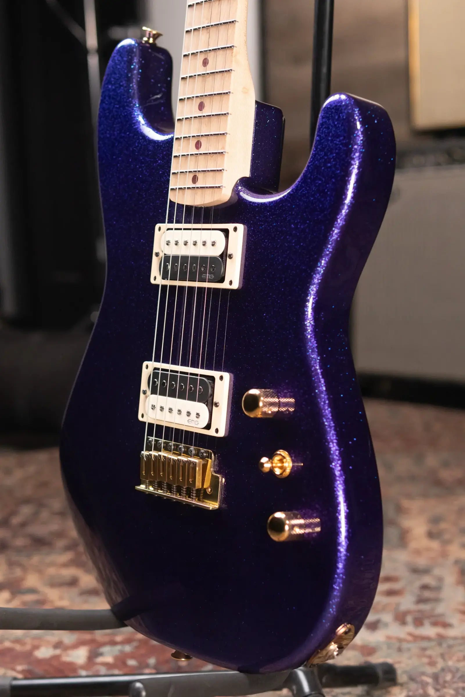 Charvel Custom Shop SD 2H CT Electric Guitar - Purple Sparkle with Hardshell Case