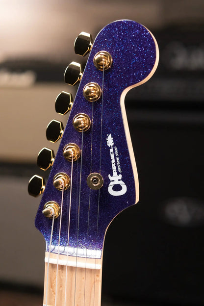 Charvel Custom Shop SD 2H CT Electric Guitar - Purple Sparkle with Hardshell Case