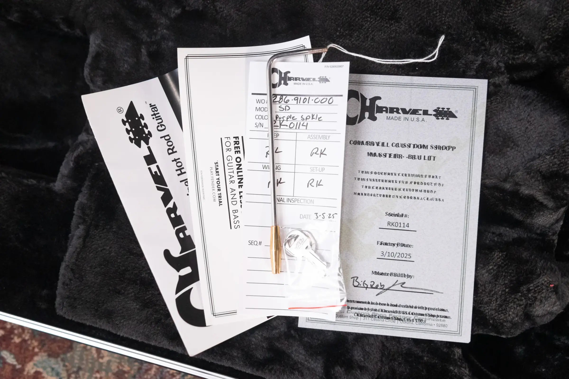 Charvel Custom Shop SD 2H CT Electric Guitar - Purple Sparkle with Hardshell Case