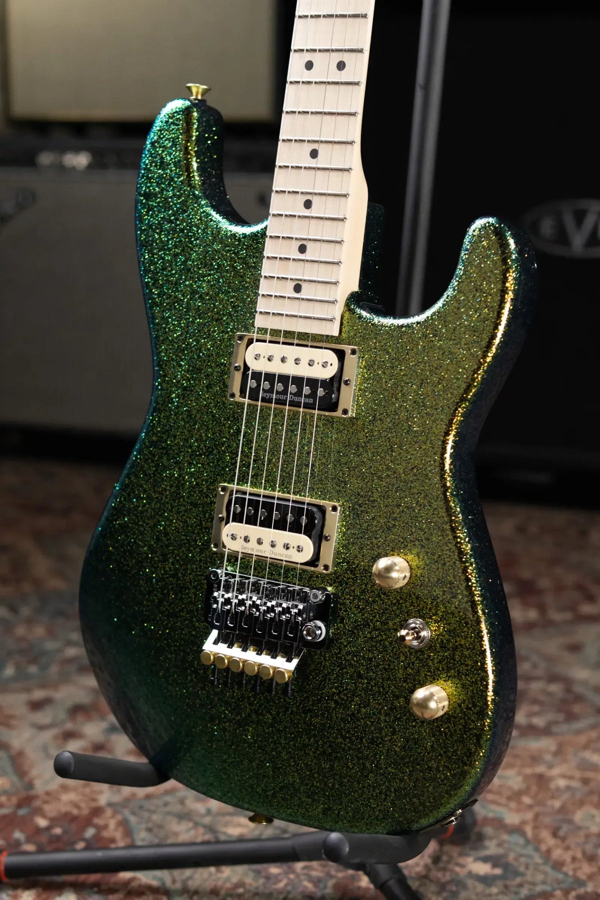 Charvel Custom Shop San Dimas Special Edition 2H FR Electric Guitar - Scarab Sparkle with Hardshell Case