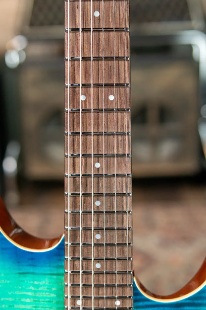 Charvel MJ DK24 HSH 2PT W Mahogany with Flame Maple, Wenge Fingerboard - Caribbean Burst with Multi-Fit Hardshell Gig Bag
