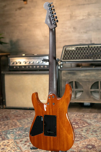 Charvel MJ DK24 HSH 2PT W Mahogany with Flame Maple, Wenge Fingerboard - Caribbean Burst with Multi-Fit Hardshell Gig Bag