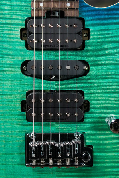 Charvel MJ DK24 HSH 2PT W Mahogany with Flame Maple, Wenge Fingerboard - Caribbean Burst with Multi-Fit Hardshell Gig Bag