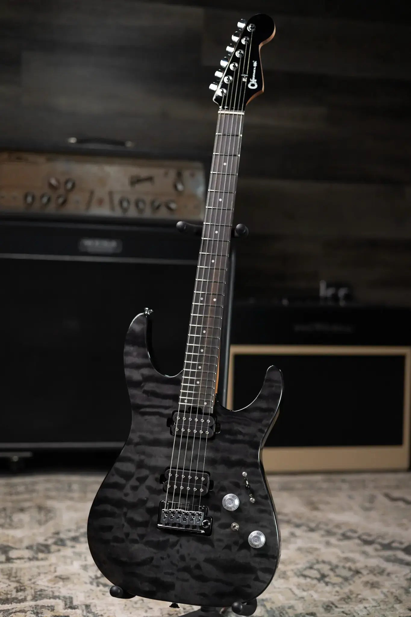 Charvel Pro-Mod Plus Dinky DK24 HH 2PT E QM Electric Guitar - Midnight Ocean with Gig Bag