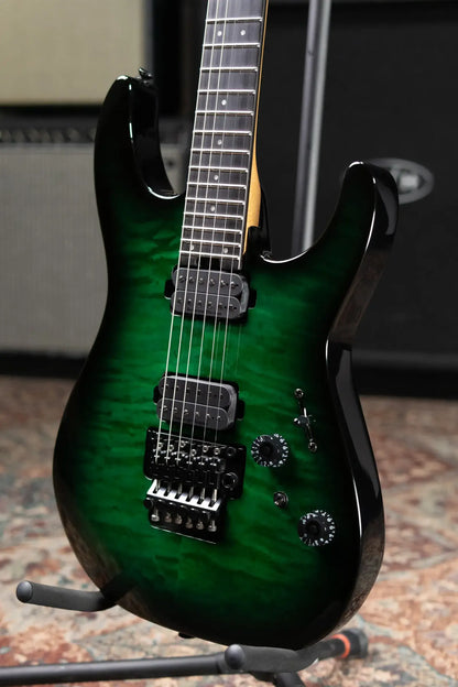 Charvel Pro-Mod Plus Dinky DK24 HH FR QM EB Electric Guitar - Cloaked Emerald Green with Gig Bag