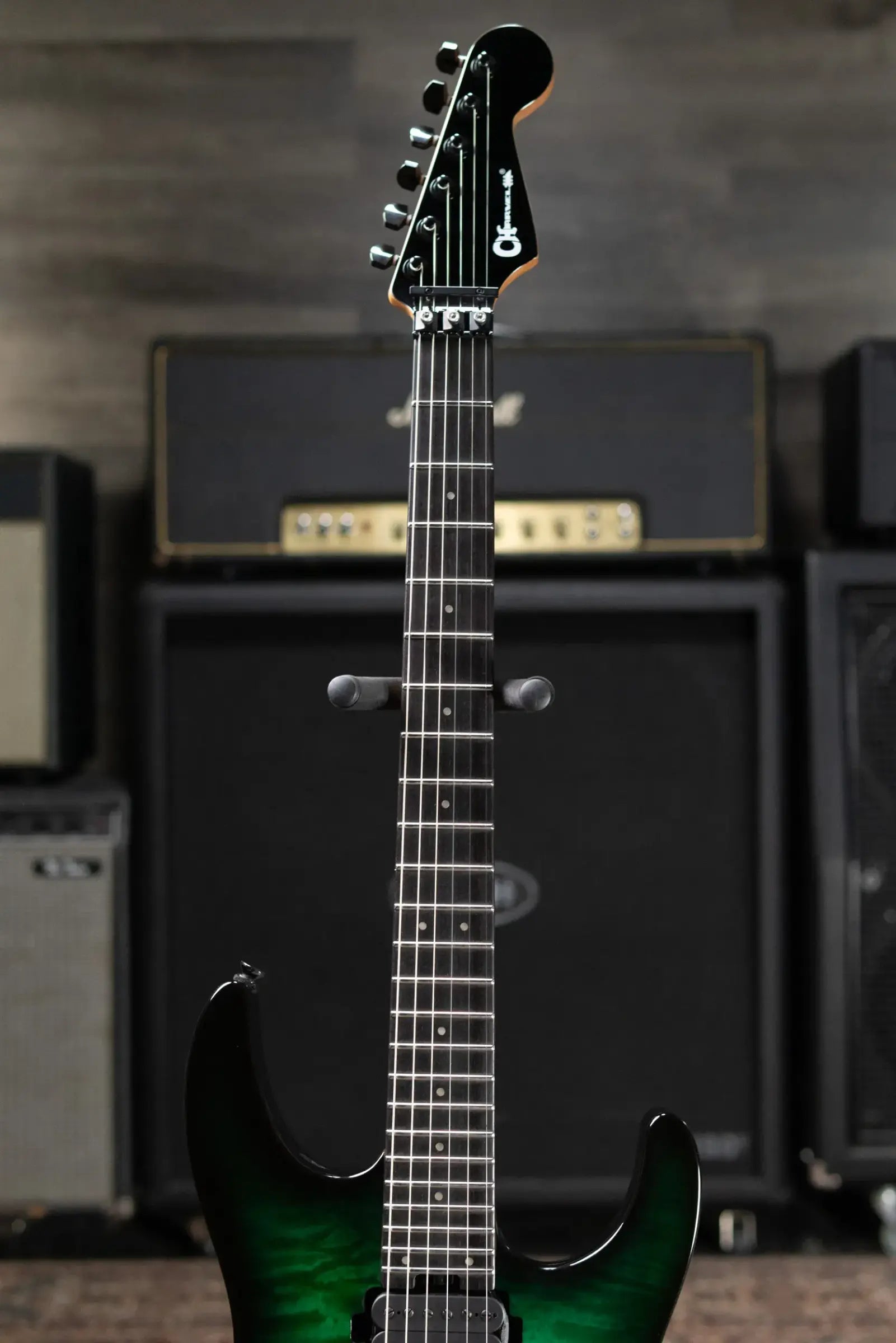 Charvel Pro-Mod Plus Dinky DK24 HH FR QM EB Electric Guitar - Cloaked Emerald Green with Gig Bag