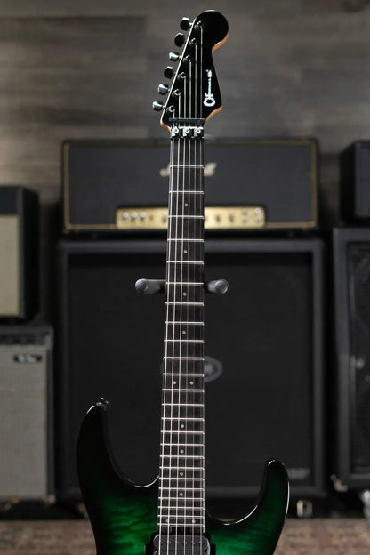 Charvel Pro-Mod Plus Dinky DK24 HH FR QM EB Electric Guitar - Cloaked Emerald Green with Gig Bag