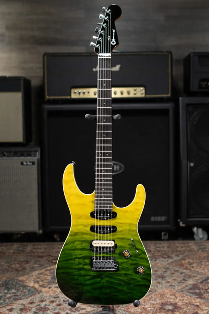 Charvel Pro-Mod Plus Dinky DK24 HSS 2PT QM Electric Guitar - Zombie Fade with Gig Bag