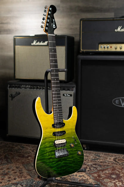 Charvel Pro-Mod Plus Dinky DK24 HSS 2PT QM Electric Guitar - Zombie Fade with Gig Bag