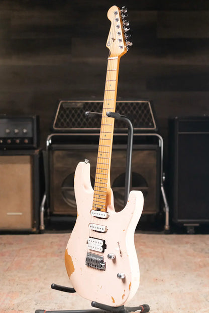 Charvel Rick Graham Signature Pro-Mod DK24 2PT MPL Electric Guitar - Worn Shell Pink with Hardshell Gig Bag