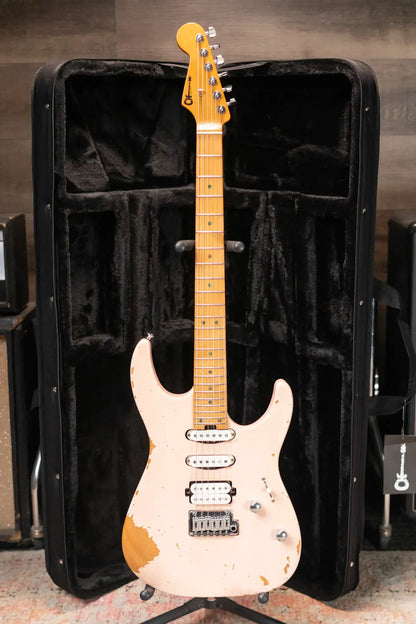 Charvel Rick Graham Signature Pro-Mod DK24 2PT MPL Electric Guitar - Worn Shell Pink with Hardshell Gig Bag