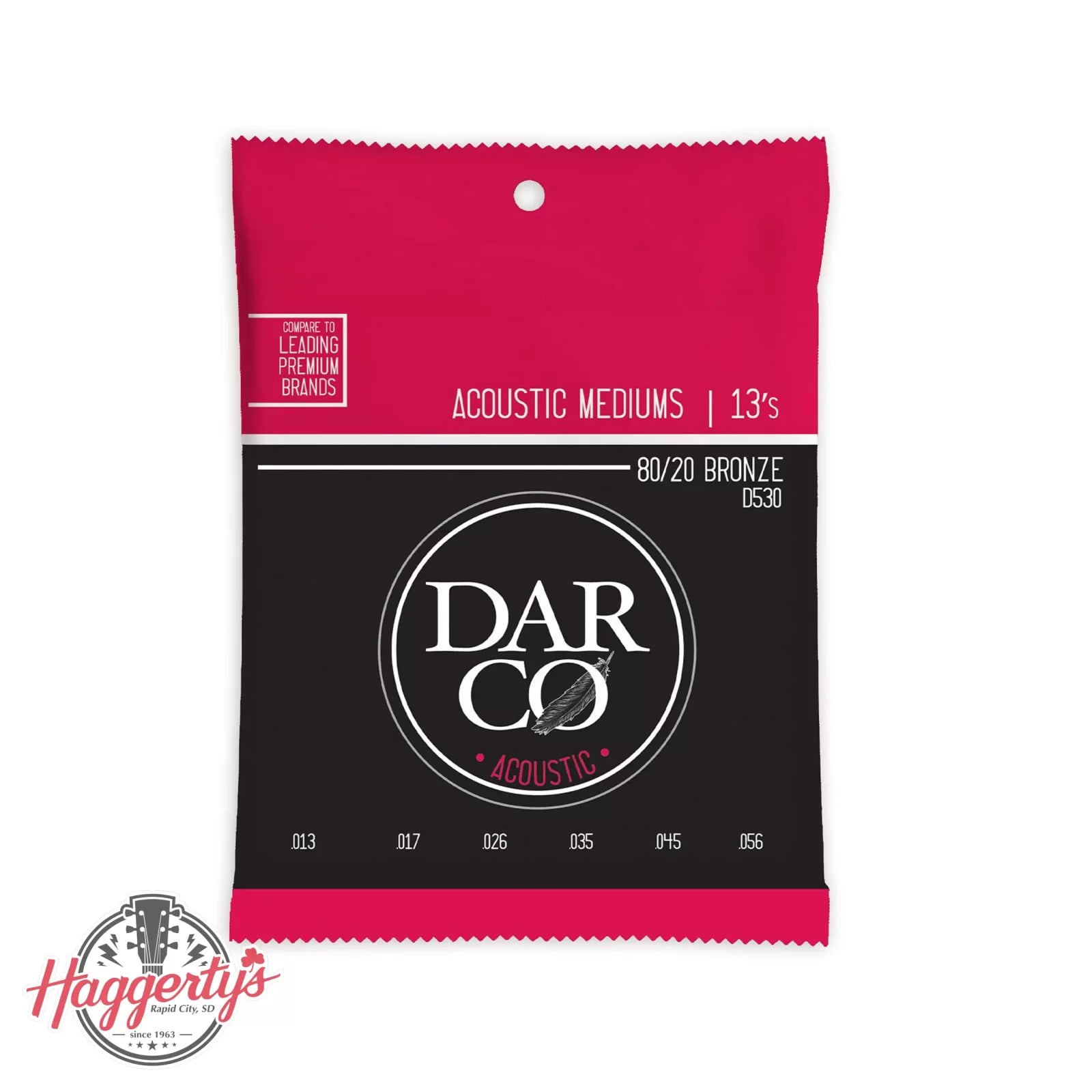 Darco D530 80/20 Acoustic Guitar Strings - .013 - .056 Medium 6-string