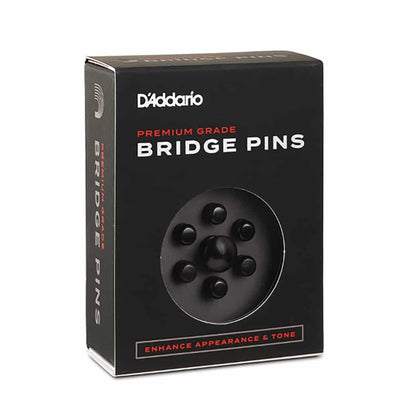 D'Addario PWPS1 Premium Grade Bridge End Pins, Ebony