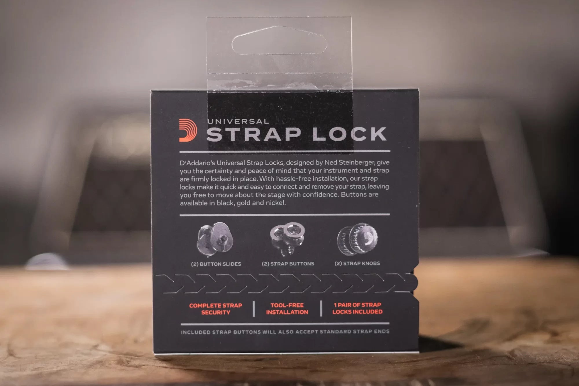 D'Addario Universal Strap Lock System Black