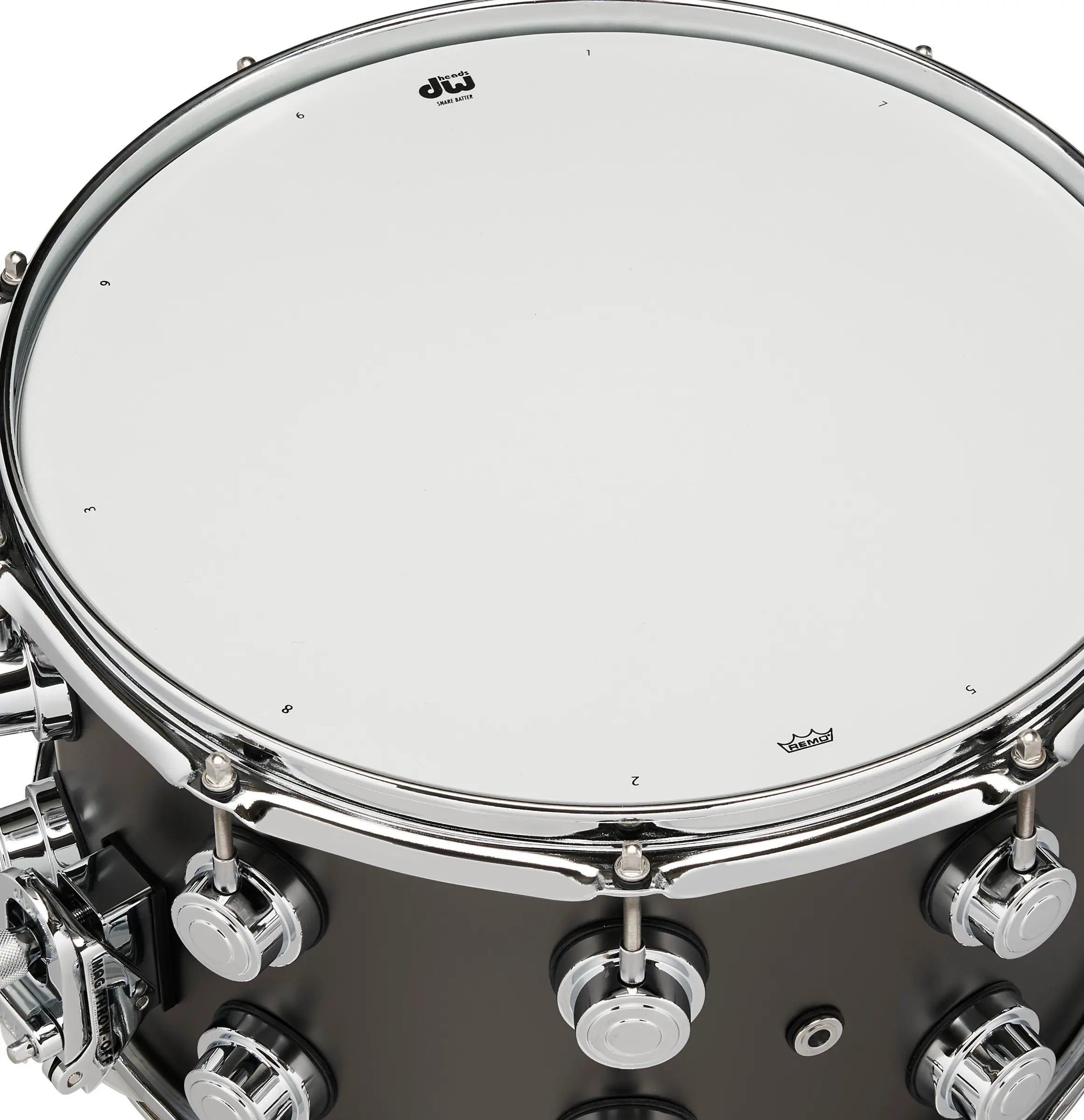 DW Collector's 8"x14" Black Satin over Brass Snare