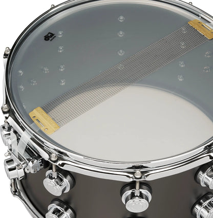 DW Collector's 8"x14" Black Satin over Brass Snare