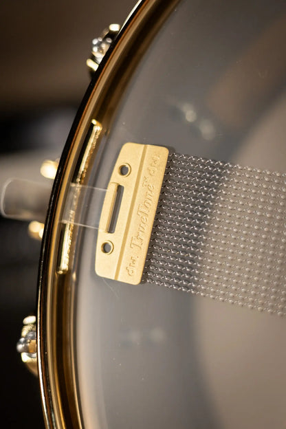 DW Collector's Series 6.5 x 14 Metal Snare Drum - Satin Black Over Brass with Gold Hardware