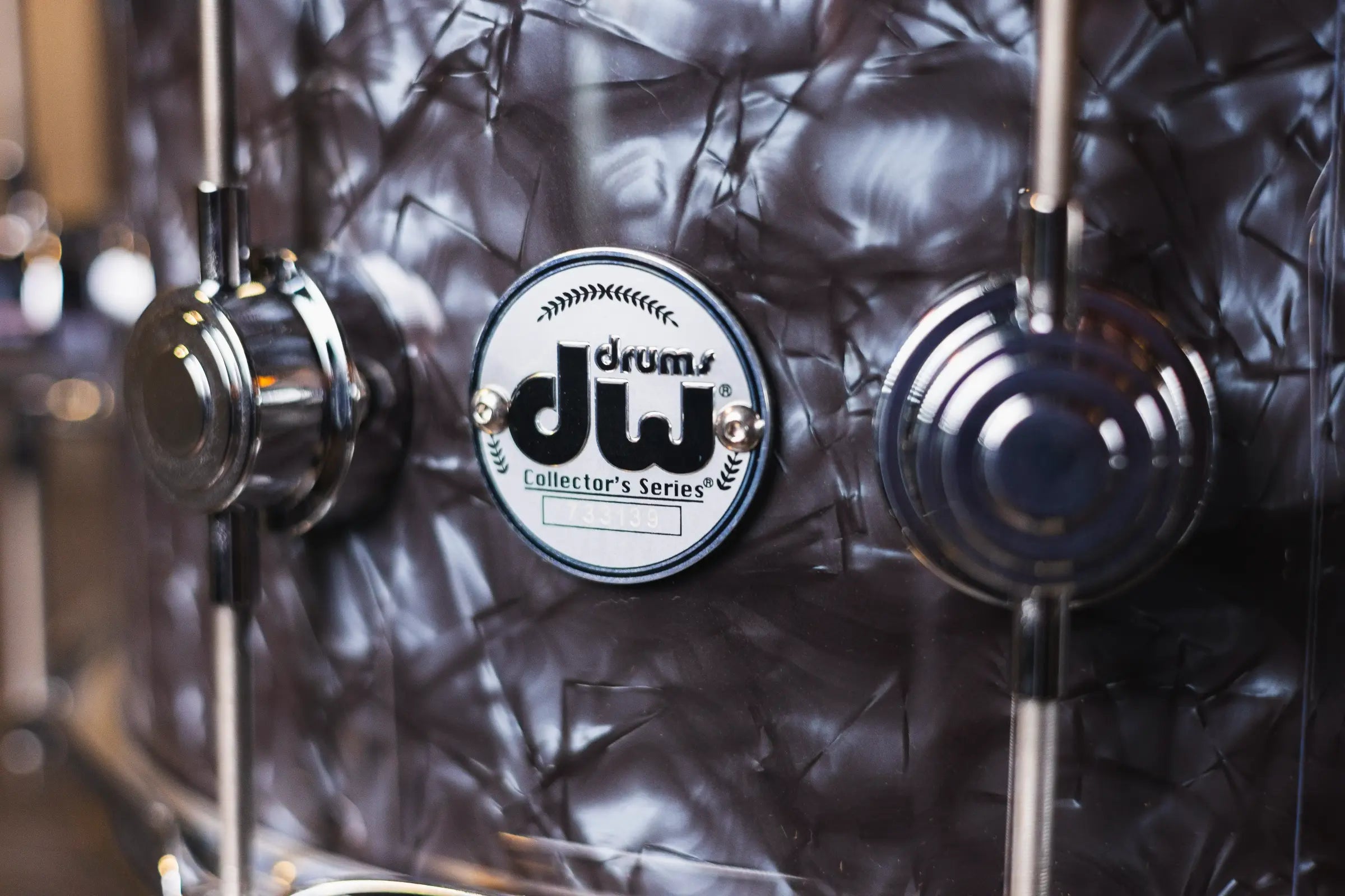 DW Collector’s Series 6.5x14 Maple VLT Snare Drum – Black Diamond, Chrome Hardware