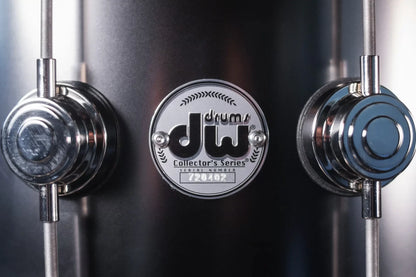 DW Collectors Series Snare Drum - Satin Black over Brass with Nickel Hardware