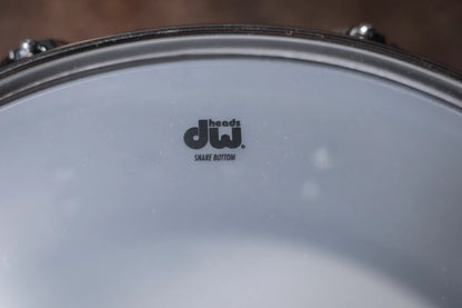 DW Collectors Series Snare Drum - Satin Black over Brass with Nickel Hardware