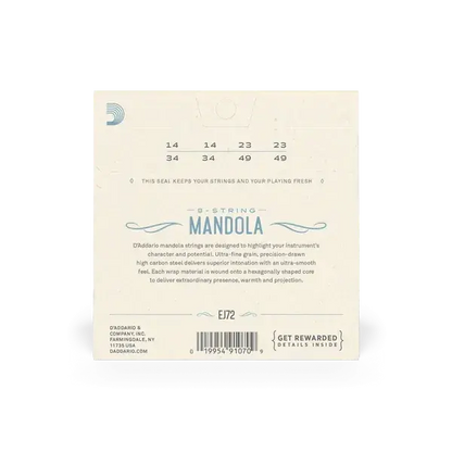 D'Addario EJ72 Phosphor Bronze Mandola Strings Light 14-49
