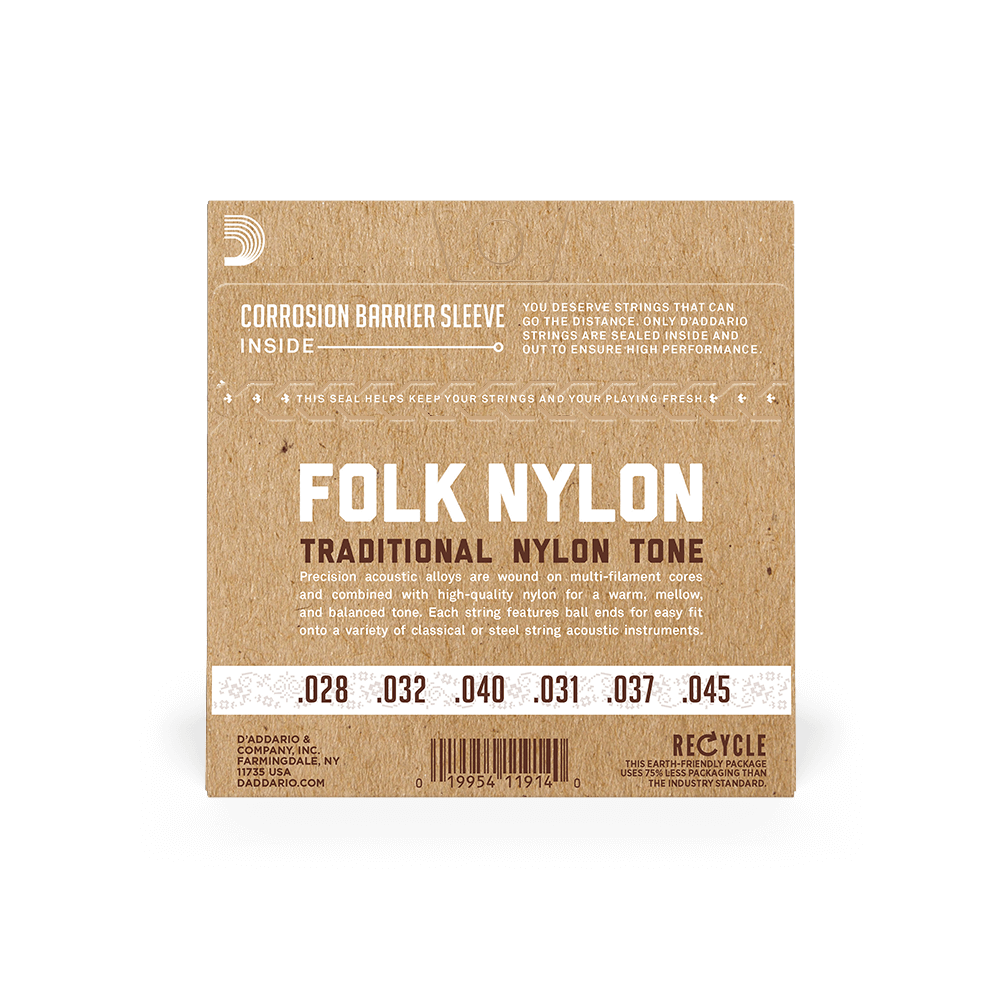 D'Addario Folk Normal Tension ball end Nylon Strings EJ32C
