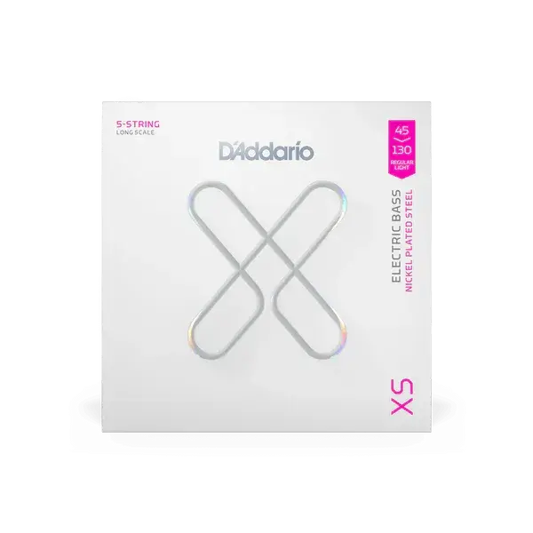 D'Addario XS 45-130 Regular Light 5-String Long Scale Coated Nickel Bass Strings
