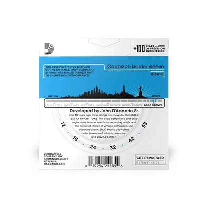 D'addario EJ11-3D 80/20 Bronze 12-53 3 Pack