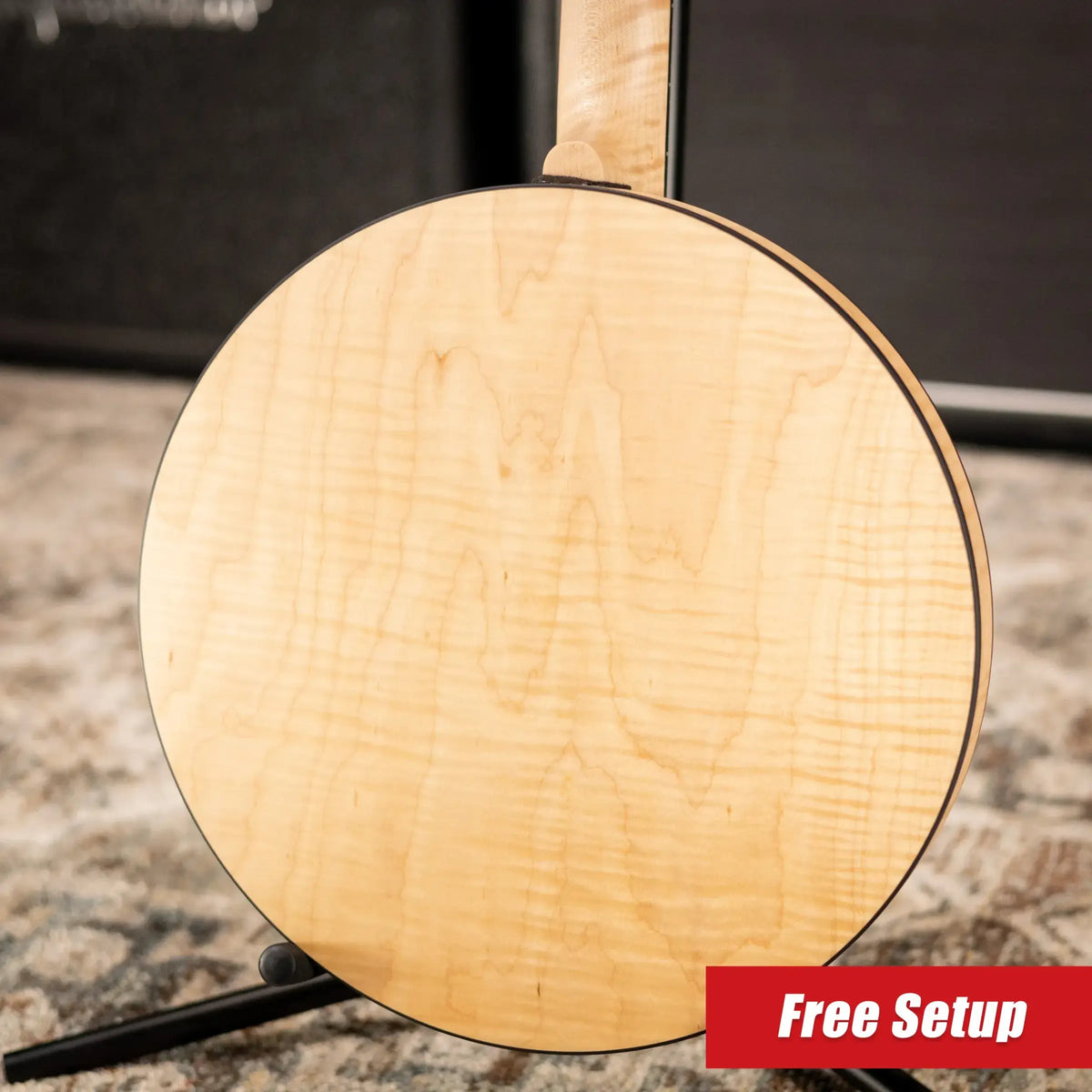 Deering Boston 5-String Banjo - Natural Blond Curly Maple with Hardshell Case