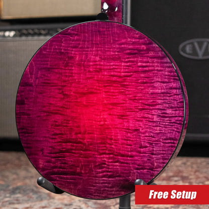 Deering Custom Maple Blossom 5-String Banjo - Blurple Blossom with Hardshell Case