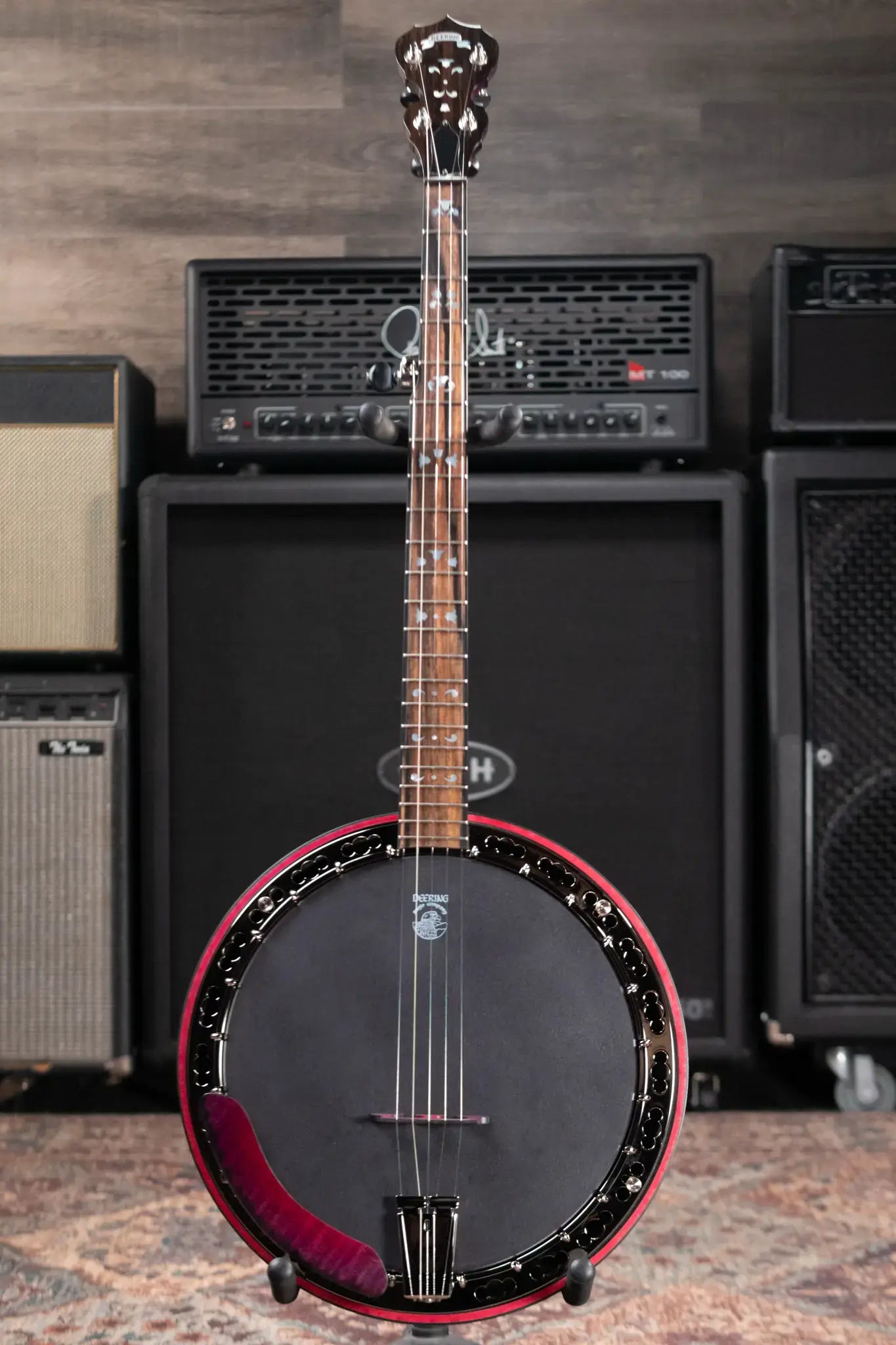 Deering Custom Maple Blossom 5-String Banjo - Blurple Blossom with Hardshell Case