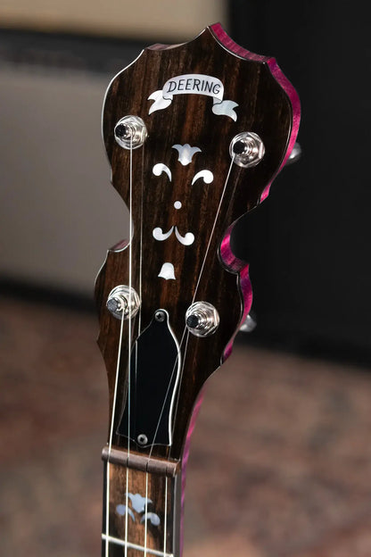 Deering Custom Maple Blossom 5-String Banjo - Blurple Blossom with Hardshell Case