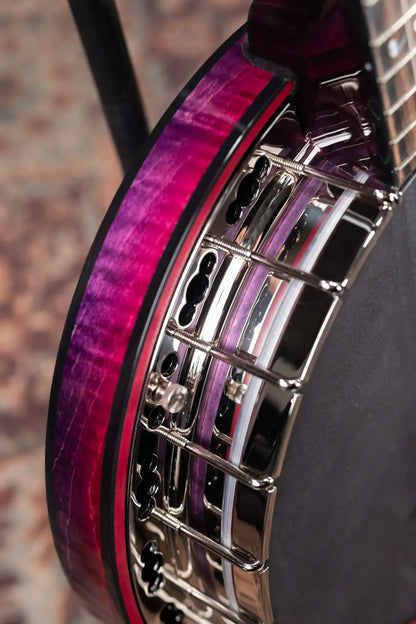 Deering Custom Maple Blossom 5-String Banjo - Blurple Blossom with Hardshell Case