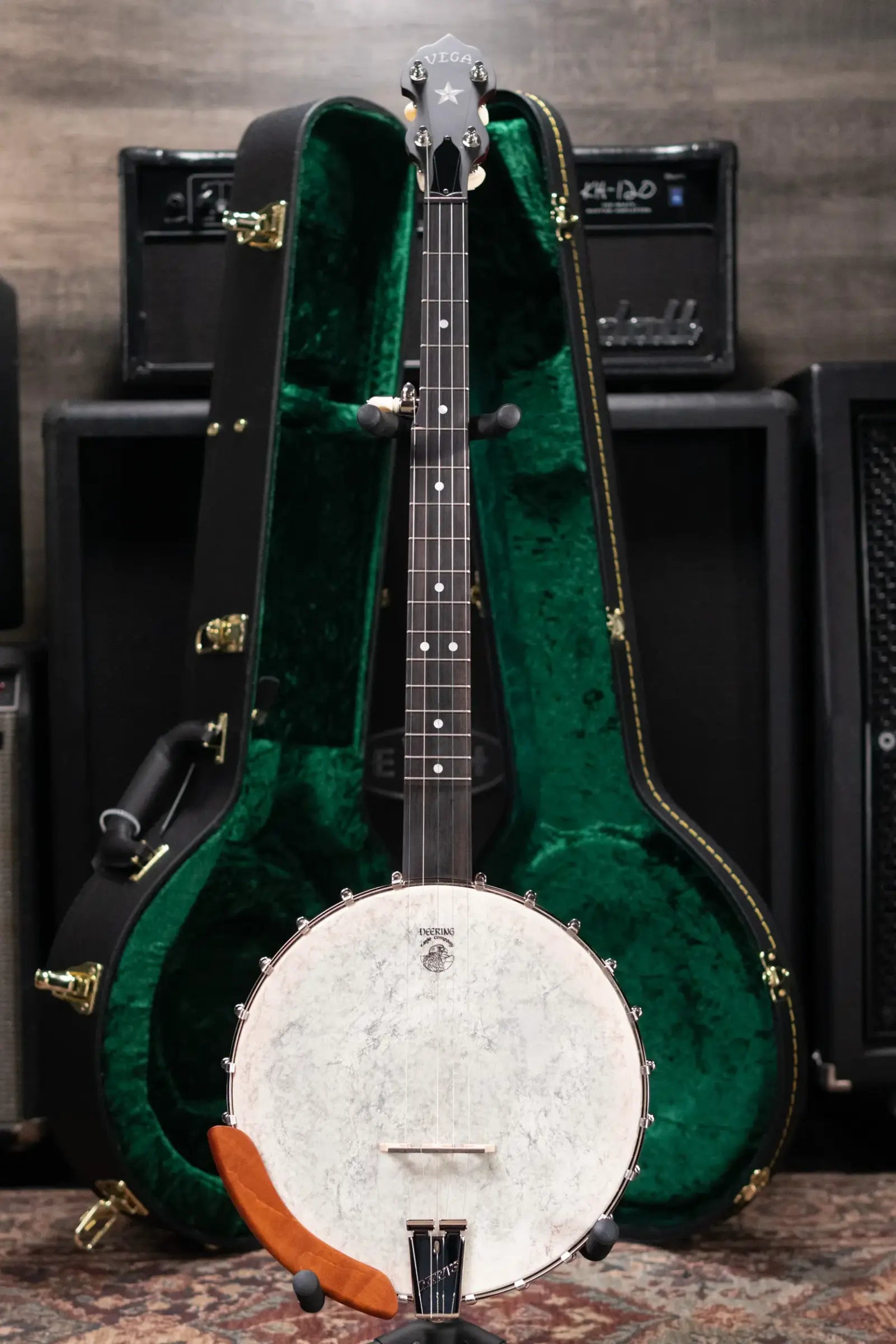Deering Custom Vega Little Wonder 5-String Banjo - Dark Honey Amber Stain with Hardshell Case