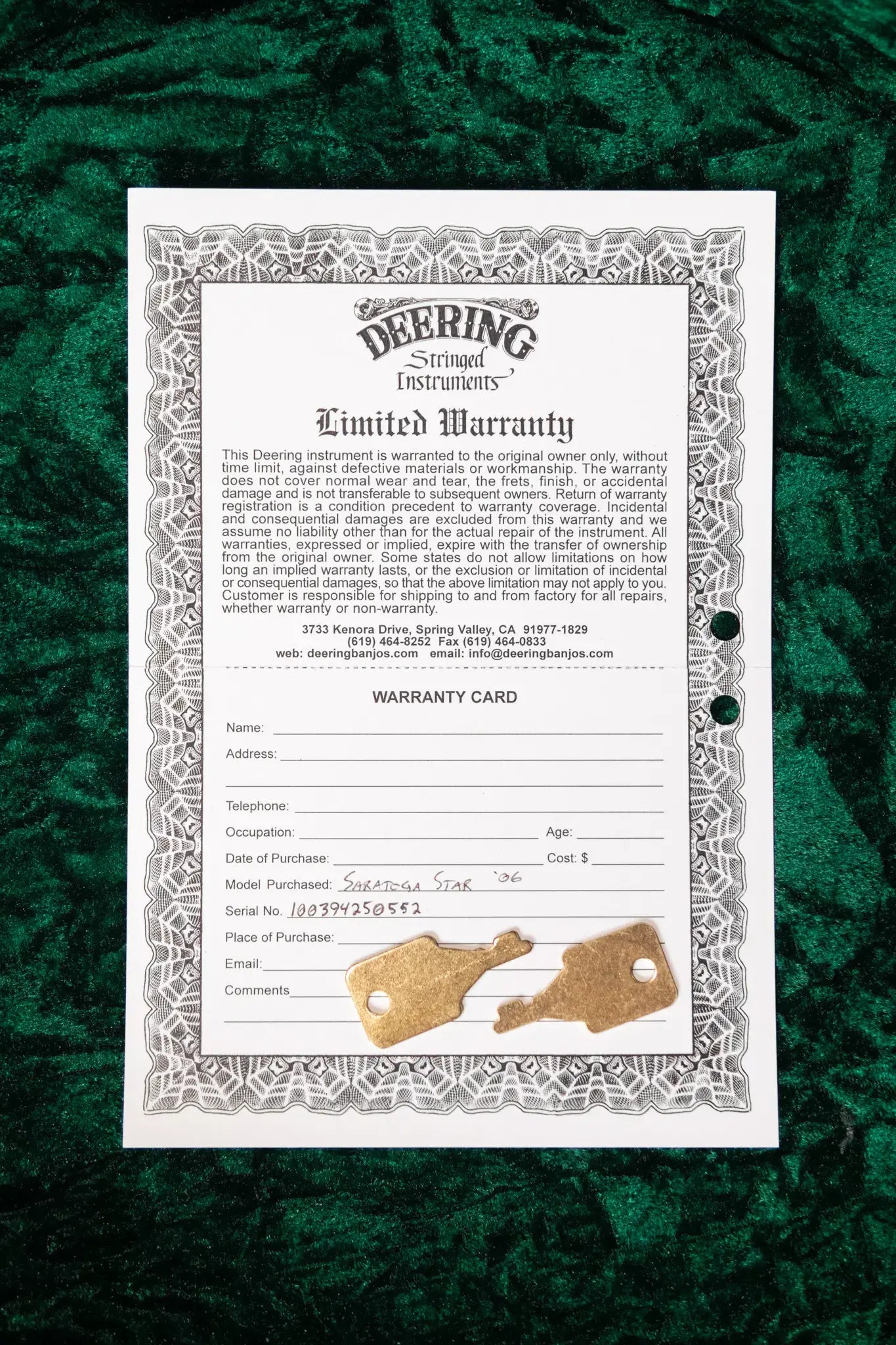 Deering Tenbrooks Saratoga Star with -06- Tone Ring Banjo with Hardshell Case