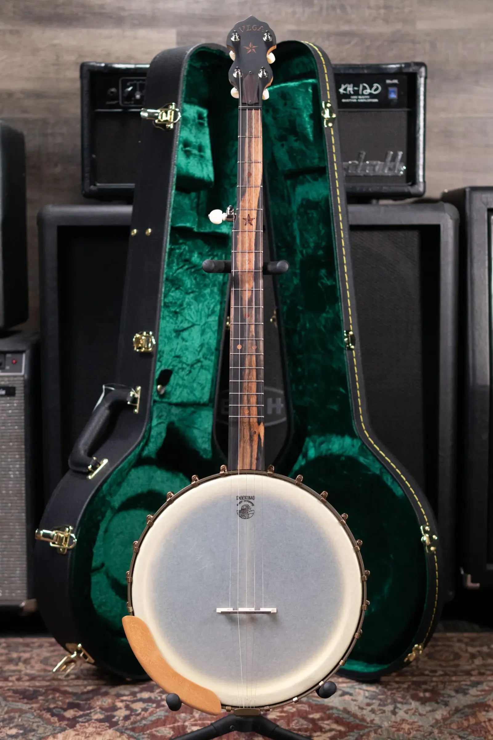 Deering Vega Vintage Star 5-String Banjo - Cherry with Hardshell Case