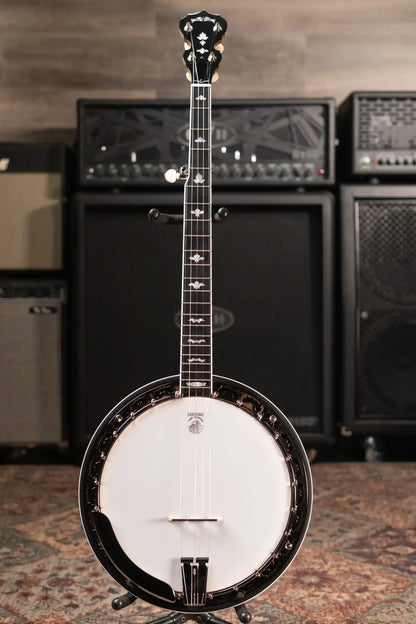 Deering White Lotus 5-String Banjo with Hardshell Case