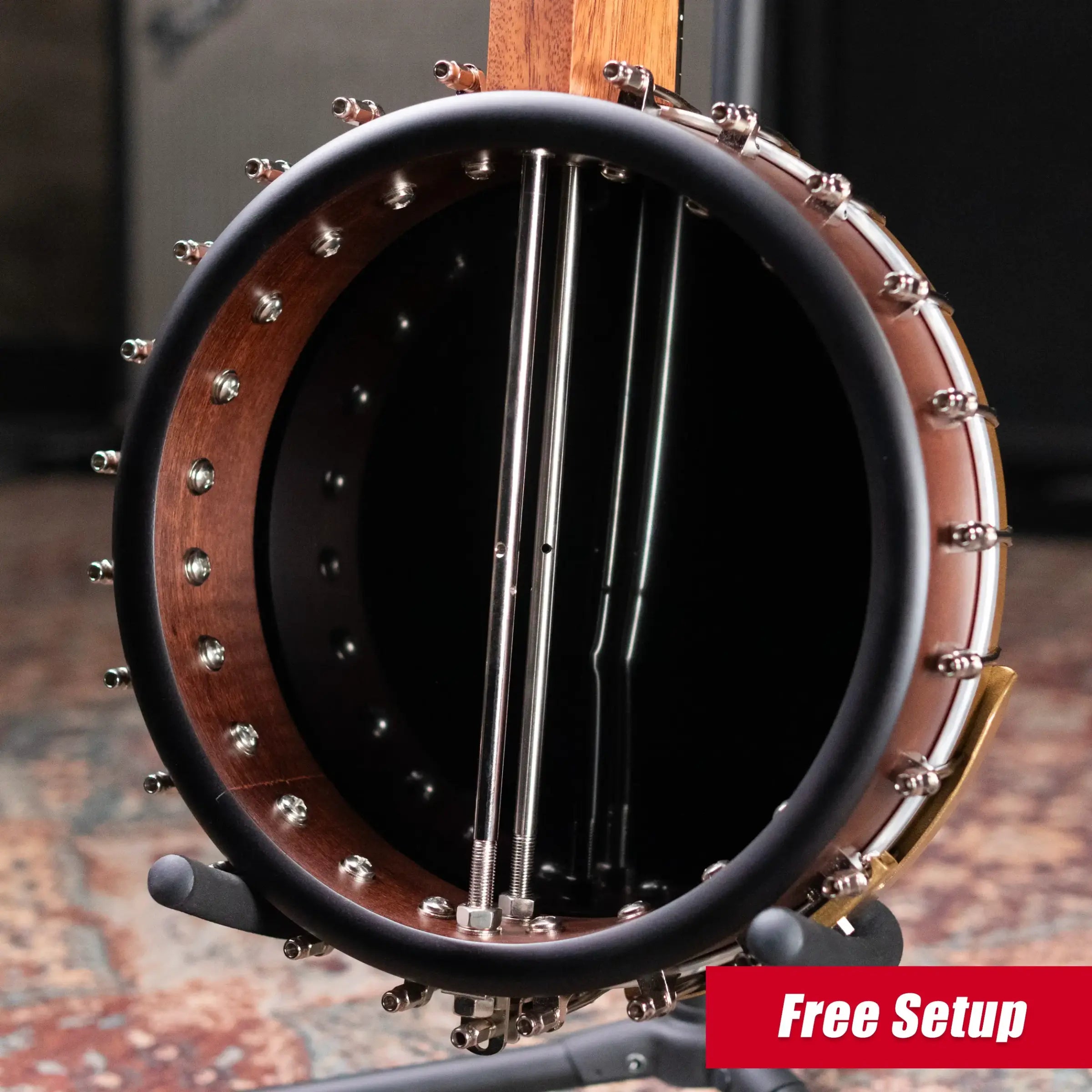 Deering Woodsongs Campfire Long Neck 5-String Banjo with Hardshell Case