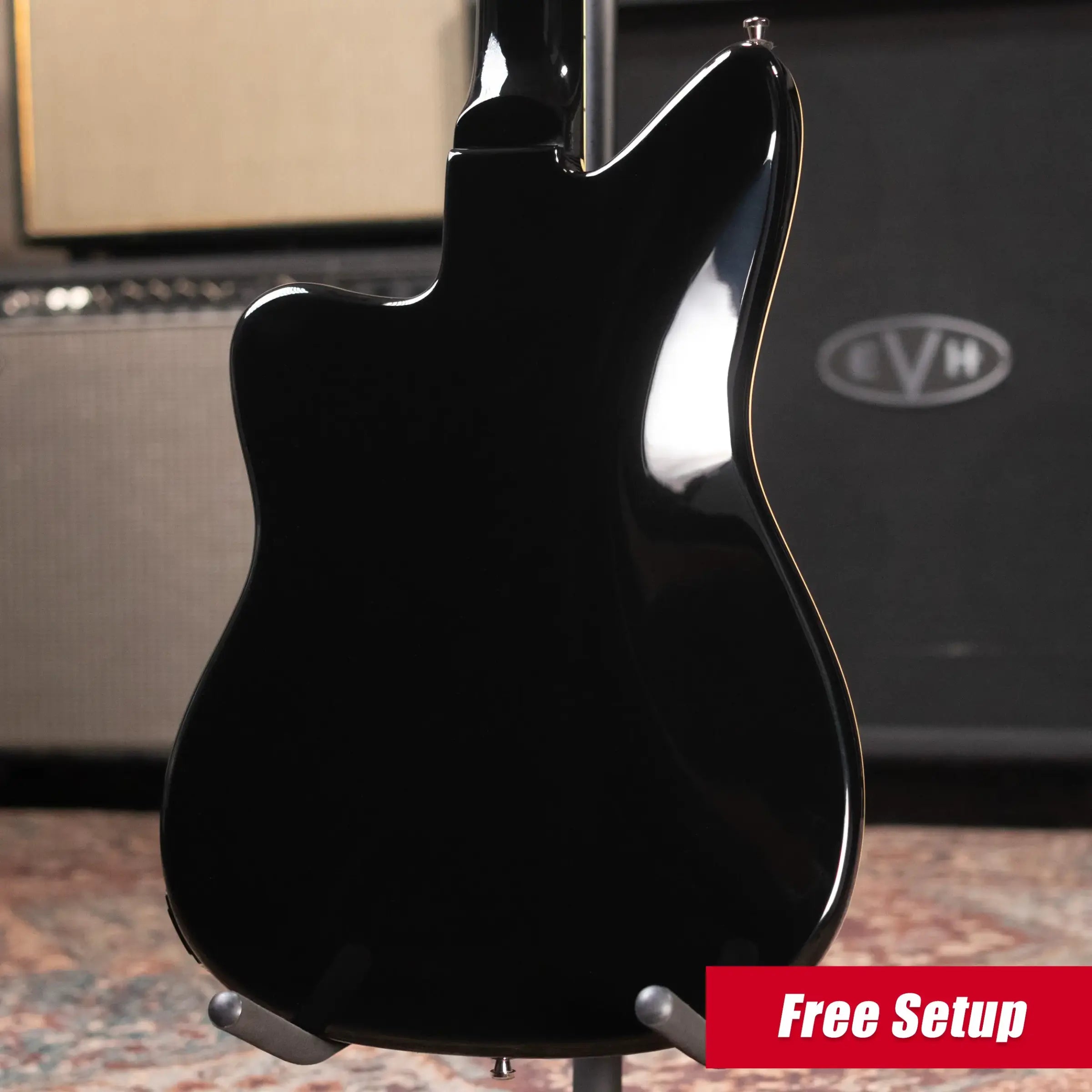 Duesenberg Paloma Baritone Electric Guitar - Black Sparkle with Gig Bag